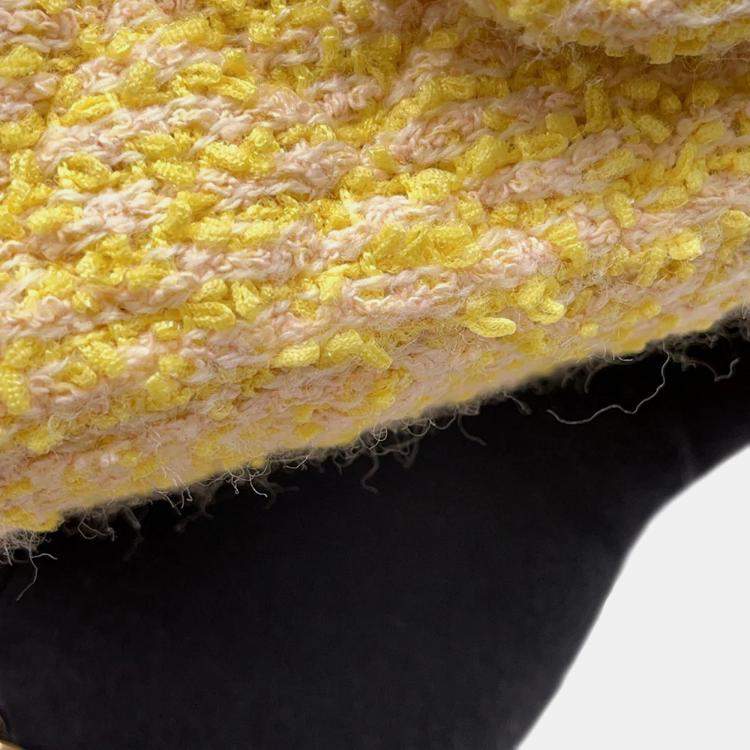 Pre Owned Chanel Turnlock CC Mini Yellow Tweed Chain Shoulder Bag