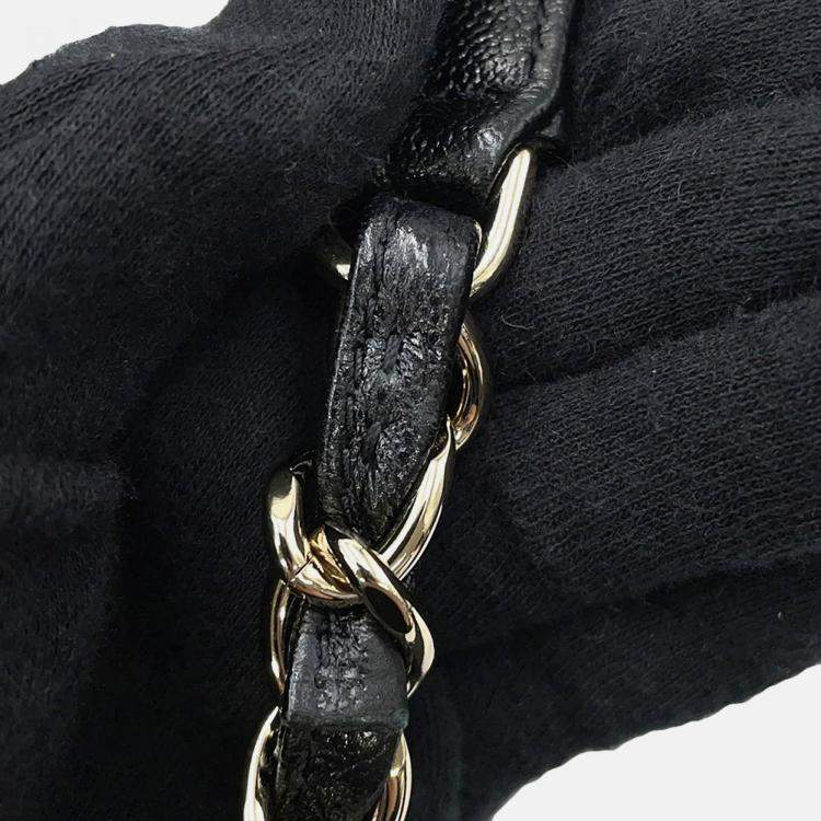 Pre Owned Chanel Matelasse Small Black Caviar Leather Messenger Bag