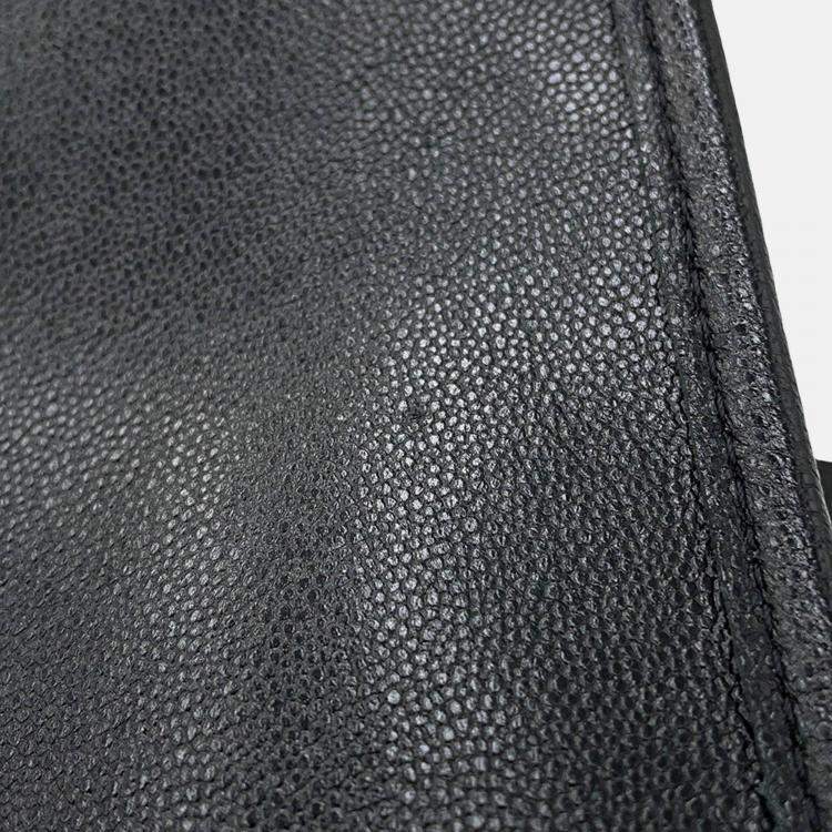 Pre Owned Chanel Matelasse Small Black Caviar Leather Messenger Bag