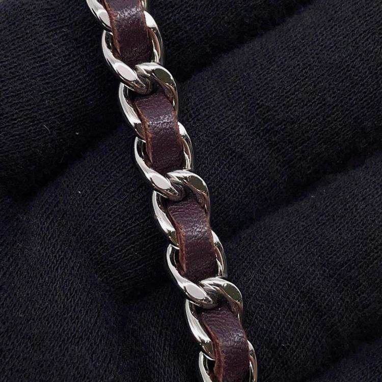Pre Owned Chanel Matelasse Purple Lambskin Wallet On Chain 