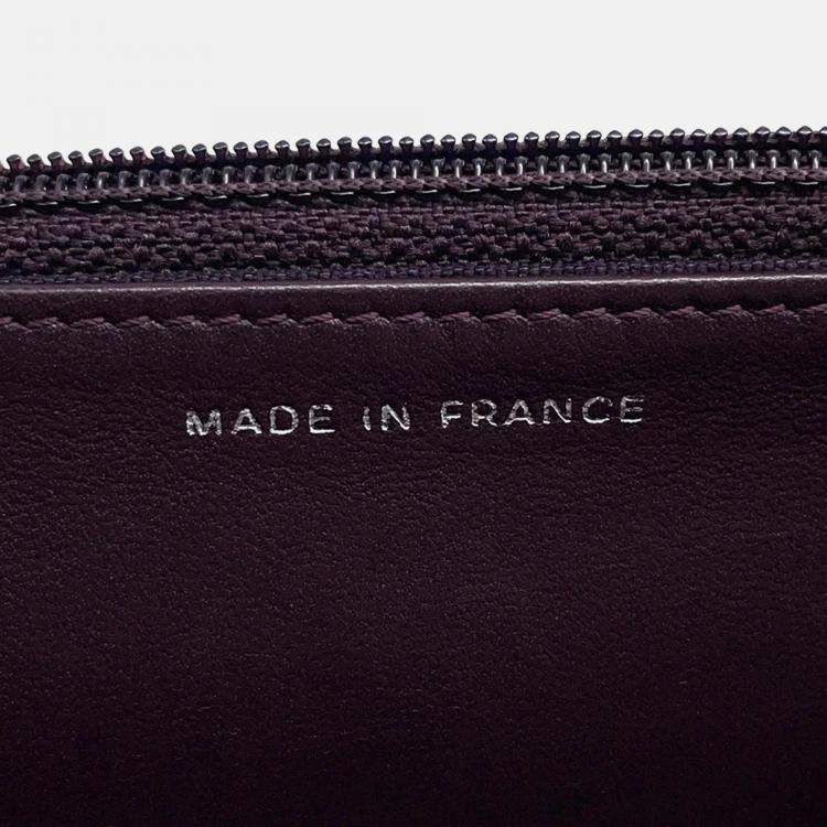Pre Owned Chanel Matelasse Purple Lambskin Wallet On Chain 