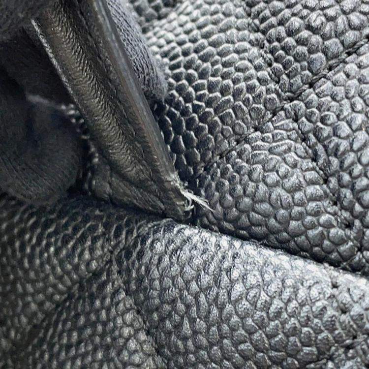 Pre Owned Chanel CC Filigree Black Caviar Leather Backpack