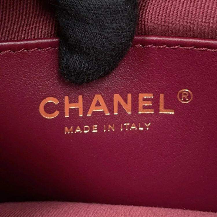 Pre Owned Chanel Matelasse Camera Case Black Lambskin Chain Shoulder Bag