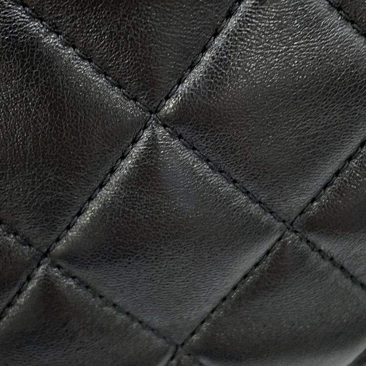 Pre Owned Chanel Matelasse Camera Case Black Lambskin Chain Shoulder Bag