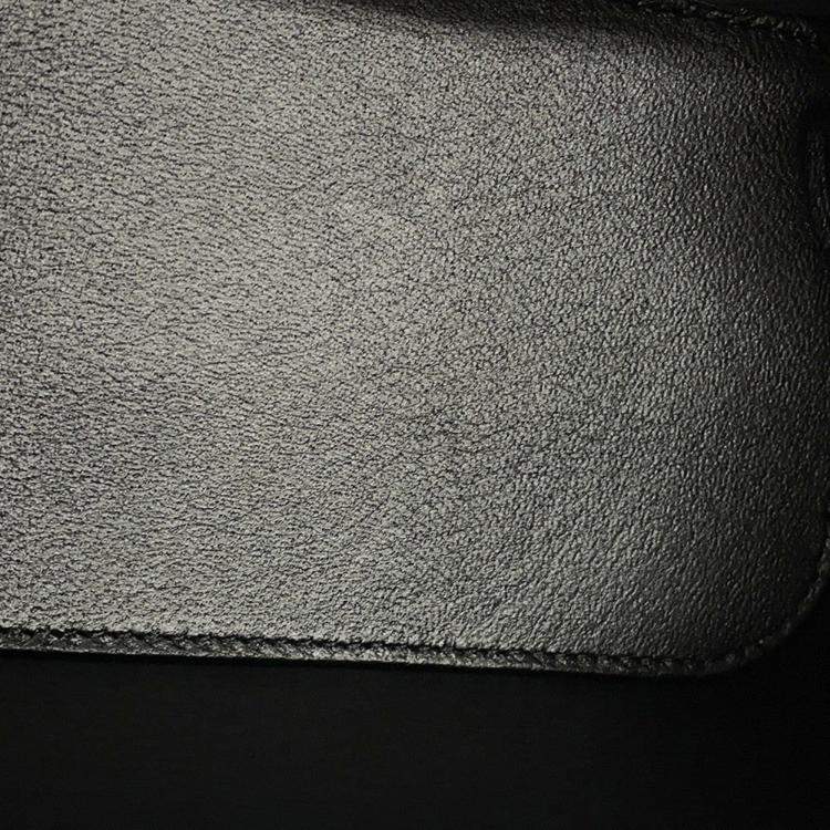 Pre Owned Chanel Matelasse Top Handle Black Lambskin Chain Vanity Bag