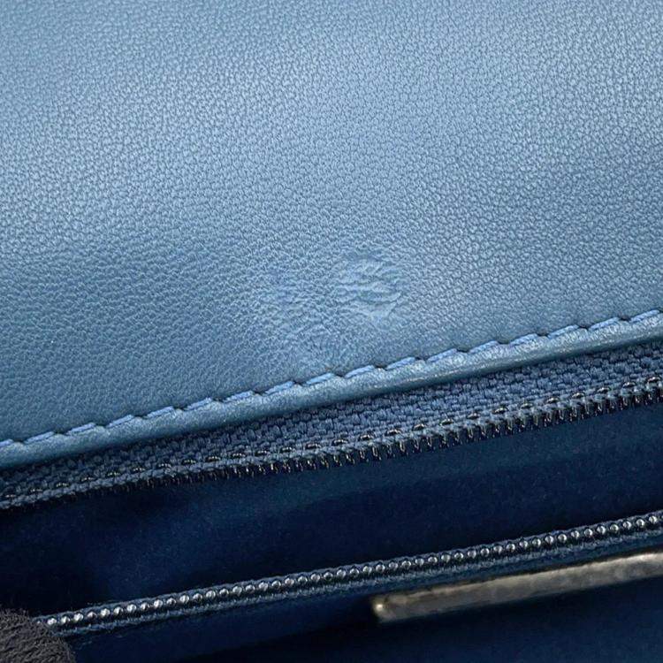 Pre Owned Chanel Coco Cuba Navy Silver Sequins Leather Chain Shoulder Bag