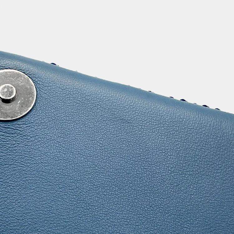 Pre Owned Chanel Coco Cuba Navy Silver Sequins Leather Chain Shoulder Bag