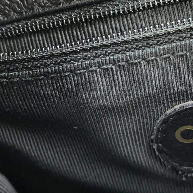 Pre Owned Chanel Triple Coco Black Caviar Leather Chain Backpack
