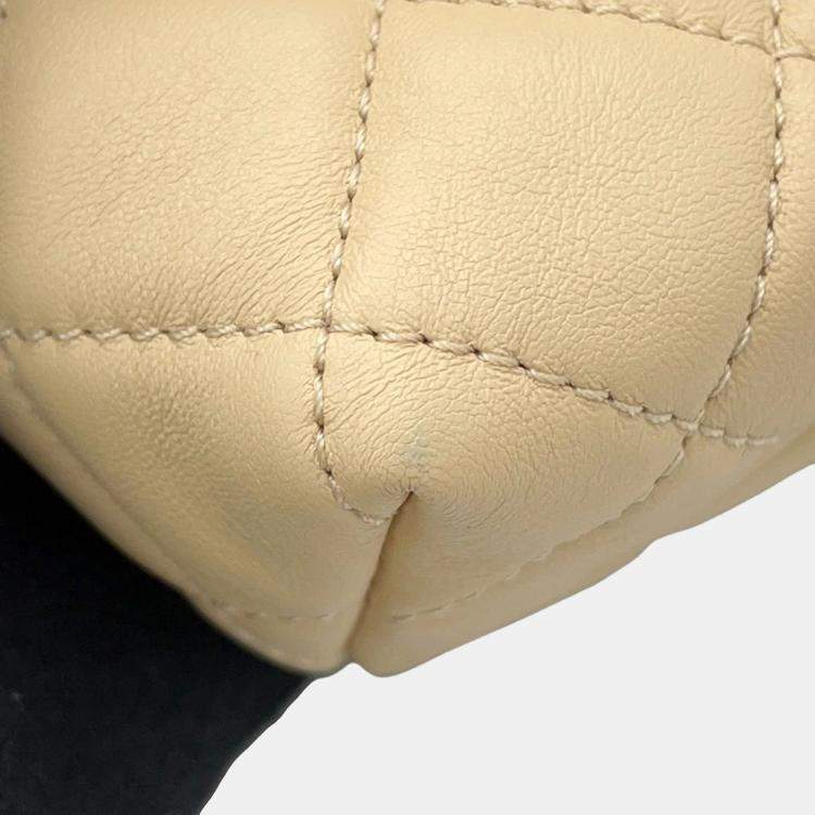 Pre Owned Chanel Turnlock CC Lambskin Chain Shoulder Bag