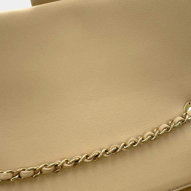 Pre Owned Chanel Turnlock CC Lambskin Chain Shoulder Bag