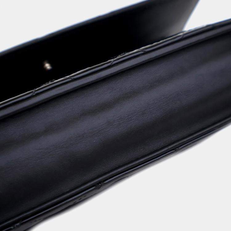 Pre Owned Chanel Black CC Quilted Patent Wallet On Chain