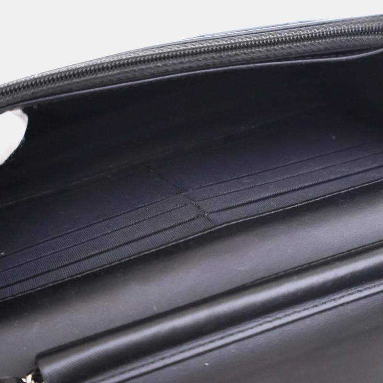 Pre Owned Chanel Black CC Quilted Patent Wallet On Chain