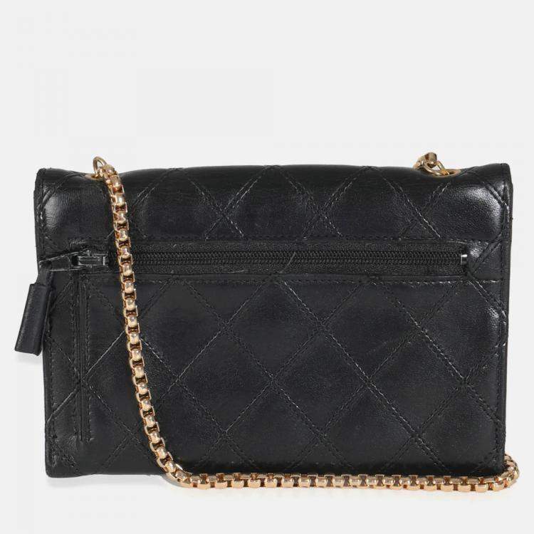 Pre Owned Chanel Vintage Black Quilted Lambskin Mini CC Clutch