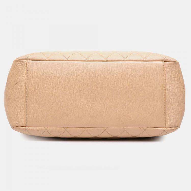Pre Owned Chanel Beige Caviar Grand Shopping Tote