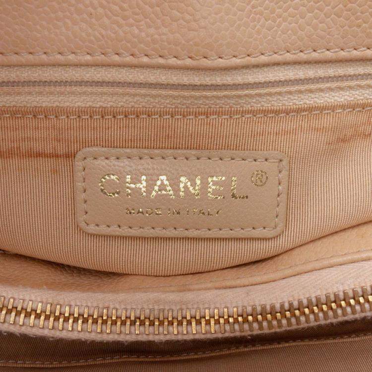 Pre Owned Chanel Beige Caviar Grand Shopping Tote