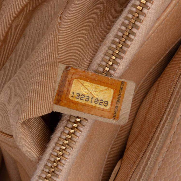 Pre Owned Chanel Beige Caviar Grand Shopping Tote