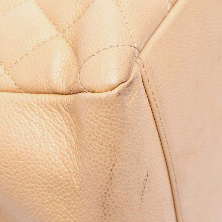Pre Owned Chanel Beige Caviar Grand Shopping Tote