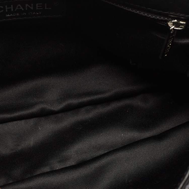 Pre Owned Chanel Navy Blue/Black Quilted Sequins and Satin Medium Classic Single Flap Bag