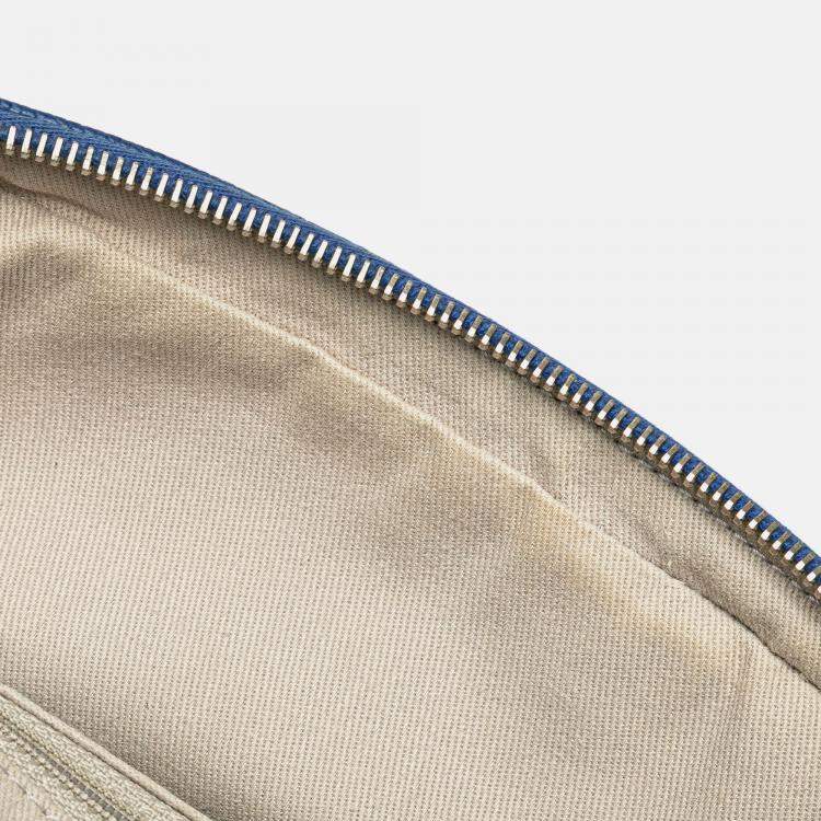 Pre Owned Chanel Blue Medium Quilted Caviar Easy Flap Bag