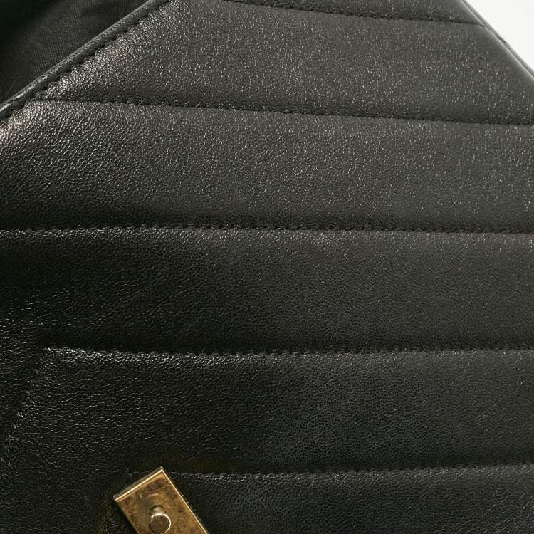 Pre Owned Chanel Black Quilted Leather Coco Envelope Flap Bag