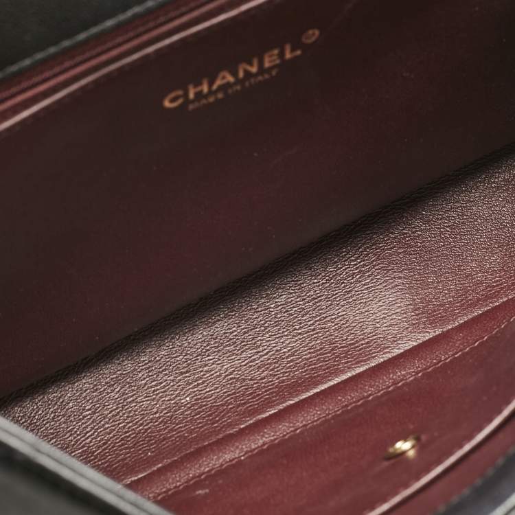 Pre Owned Chanel Black Quilted Leather Coco Envelope Flap Bag