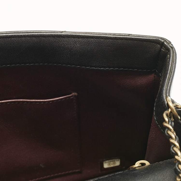 Pre Owned Chanel Black Quilted Leather Coco Envelope Flap Bag