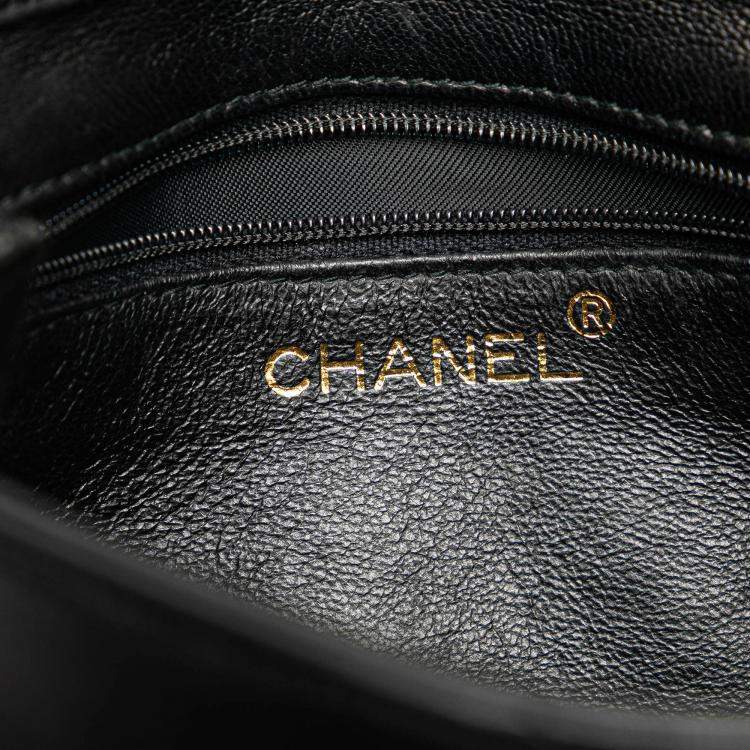 Pre Owned Chanel Black Mini CC Quilted Lambskin Single Flap