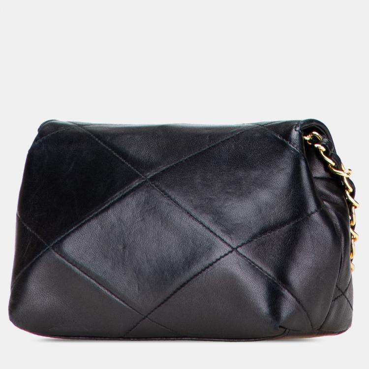 Pre Owned Chanel Black Mini CC Quilted Lambskin Single Flap