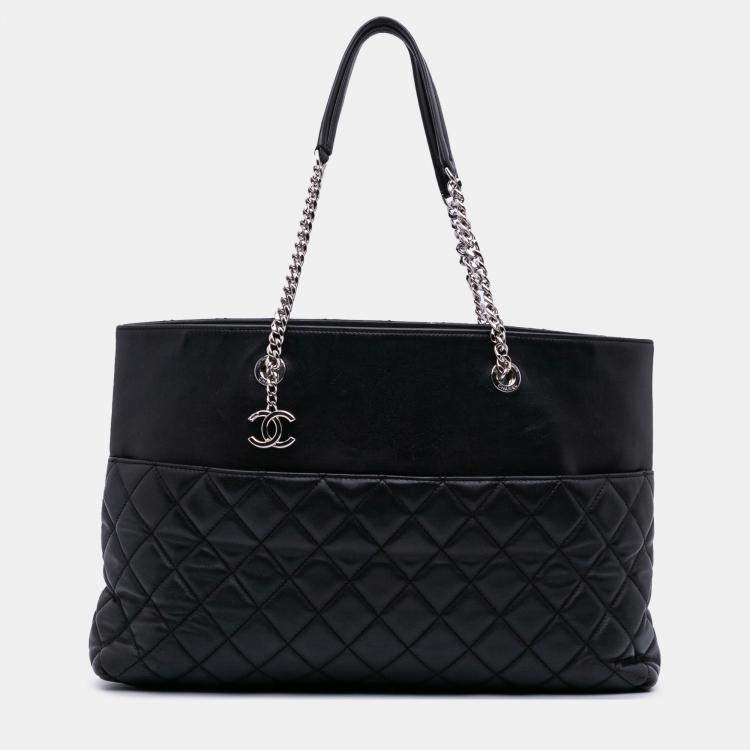 Pre Owned Chanel Black CC Quilted Lambskin Urban Delight Tote