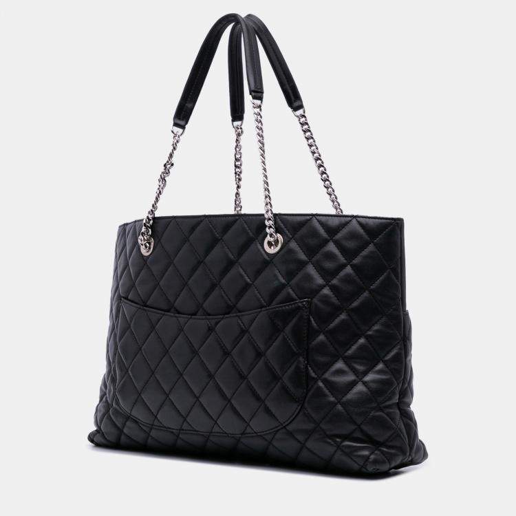 Pre Owned Chanel Black CC Quilted Lambskin Urban Delight Tote