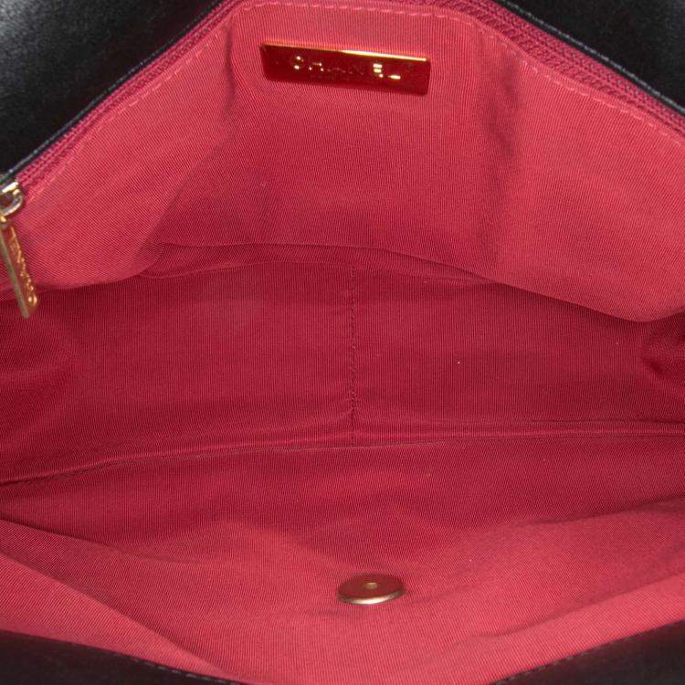 Pre Owned Chanel Black Maxi Lambskin 19 Flap