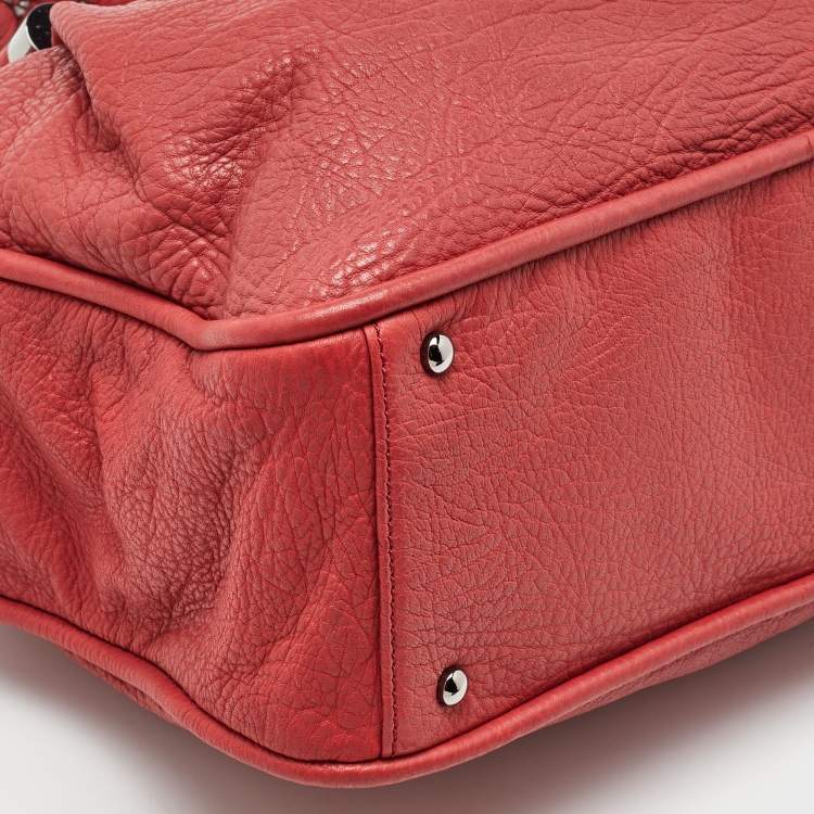 Pre Owned Chanel Red Grained Leather Large Lady Braid Tote