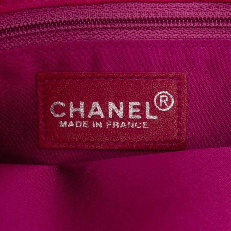 Pre Owned Chanel Pink Mini Suede Studded Fringe Tote