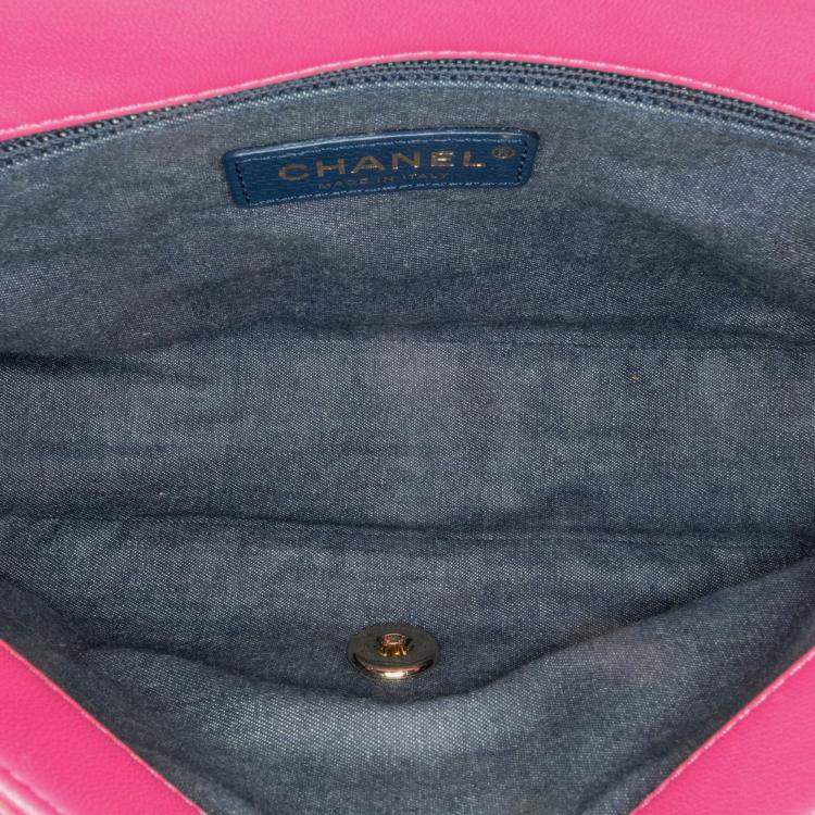 Pre Owned Chanel Elegant Chain Single Flap Small Lambskin Shoulder Bag