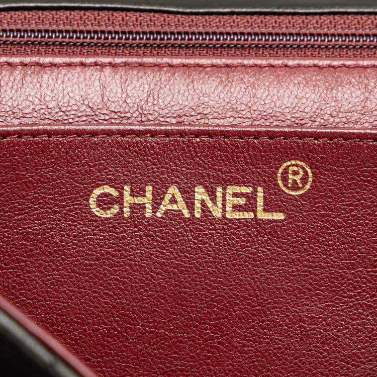 Pre Owned Chanel Chevron Single Flap Maxi XL Lambskin Shoulder Bag