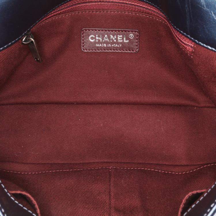Pre Owned Chanel Coco Pleats Flap Quilted Glazed Calfskin Shoulder Bag