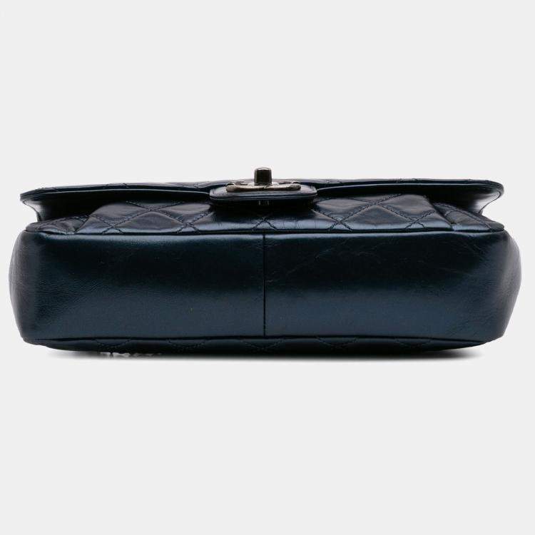Pre Owned Chanel Coco Pleats Flap Quilted Glazed Calfskin Shoulder Bag