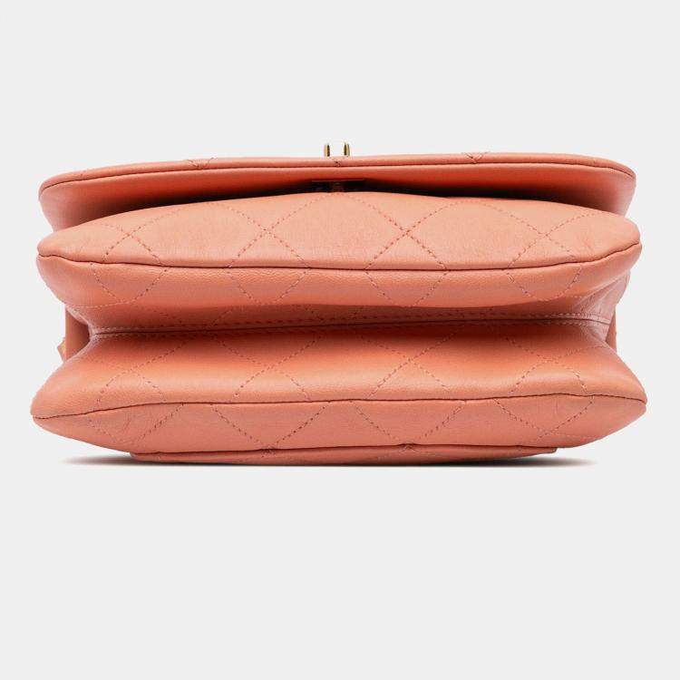 Pre Owned Chanel Color Match Flap Small Lambskin Shoulder Bag