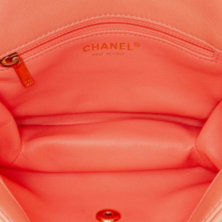 Pre Owned Chanel Color Match Flap Small Lambskin Shoulder Bag