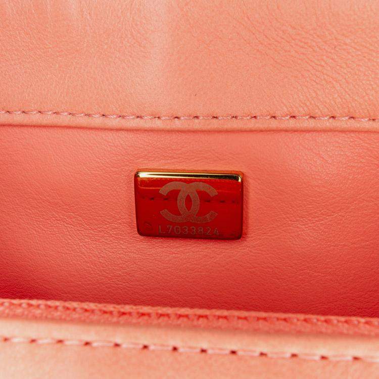 Pre Owned Chanel Color Match Flap Small Lambskin Shoulder Bag