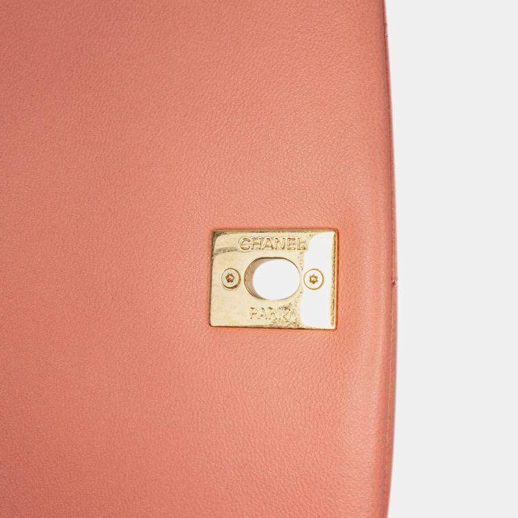Pre Owned Chanel Color Match Flap Small Lambskin Shoulder Bag