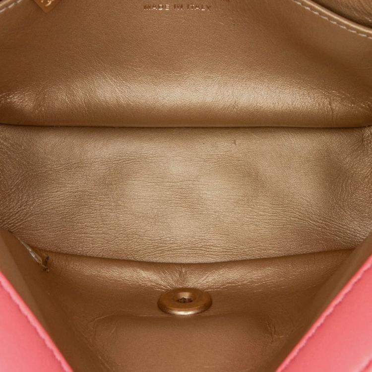 Pre Owned Chanel Classic Pearl Crush Single Flap Mini Square Lambskin Shoulder Bag