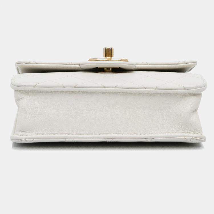 Pre Owned Chanel Chic Pearls Crossbody Mini Leather Crossbody Bag