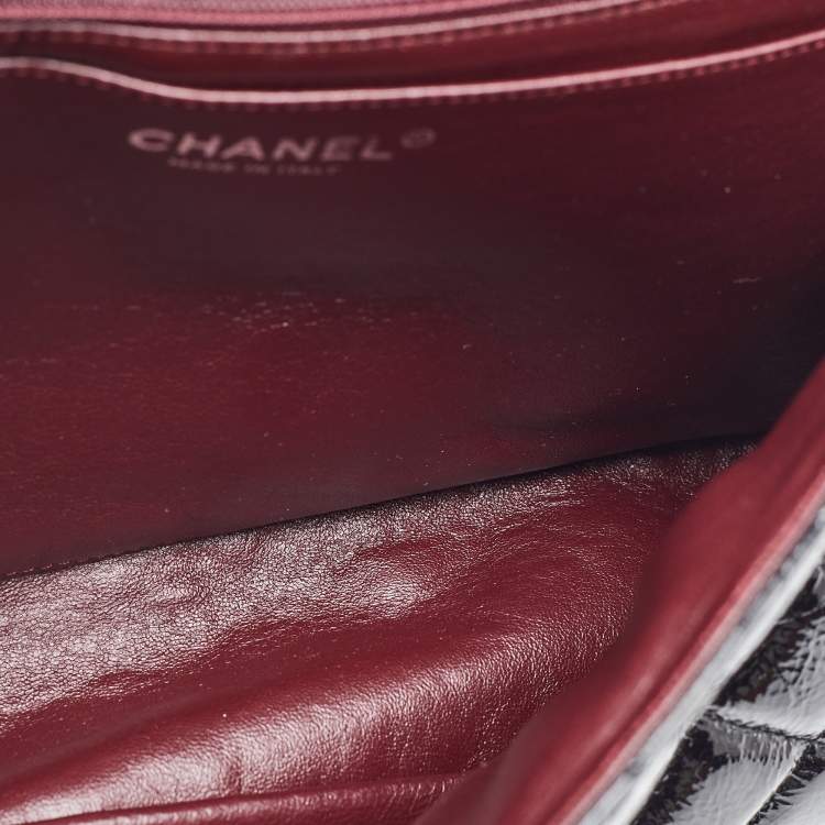 Pre Owned Chanel Black Quilted Patent Leather Jumbo Classic Single Flap Bag