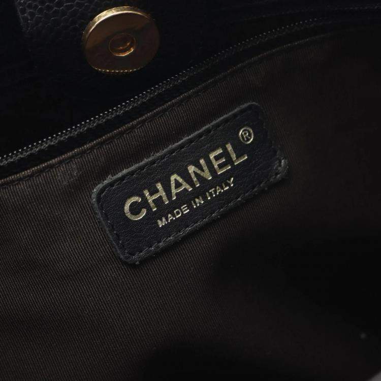 Pre Owned Chanel PST Black Calfskin Leather Tote Bag