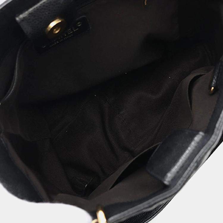 Pre Owned Chanel PST Black Calfskin Leather Tote Bag