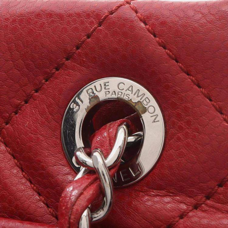 Pre Owned Chanel Matelasse Red Calfskin Tote Bag