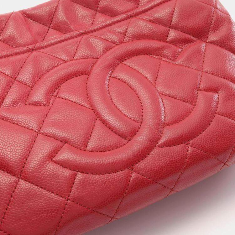 Pre Owned Chanel Matelasse Red Calfskin Tote Bag