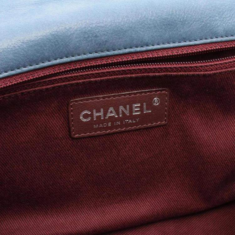 Pre Owned Chanel  In-The-Mix Medium Blue/Brown Leather Shoulder Bag