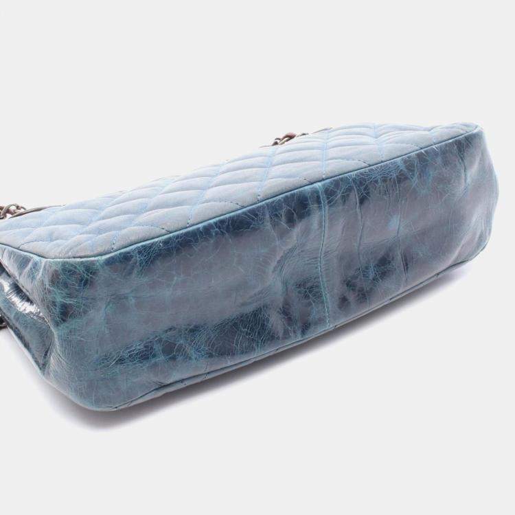 Pre Owned Chanel  In-The-Mix Medium Blue/Brown Leather Shoulder Bag